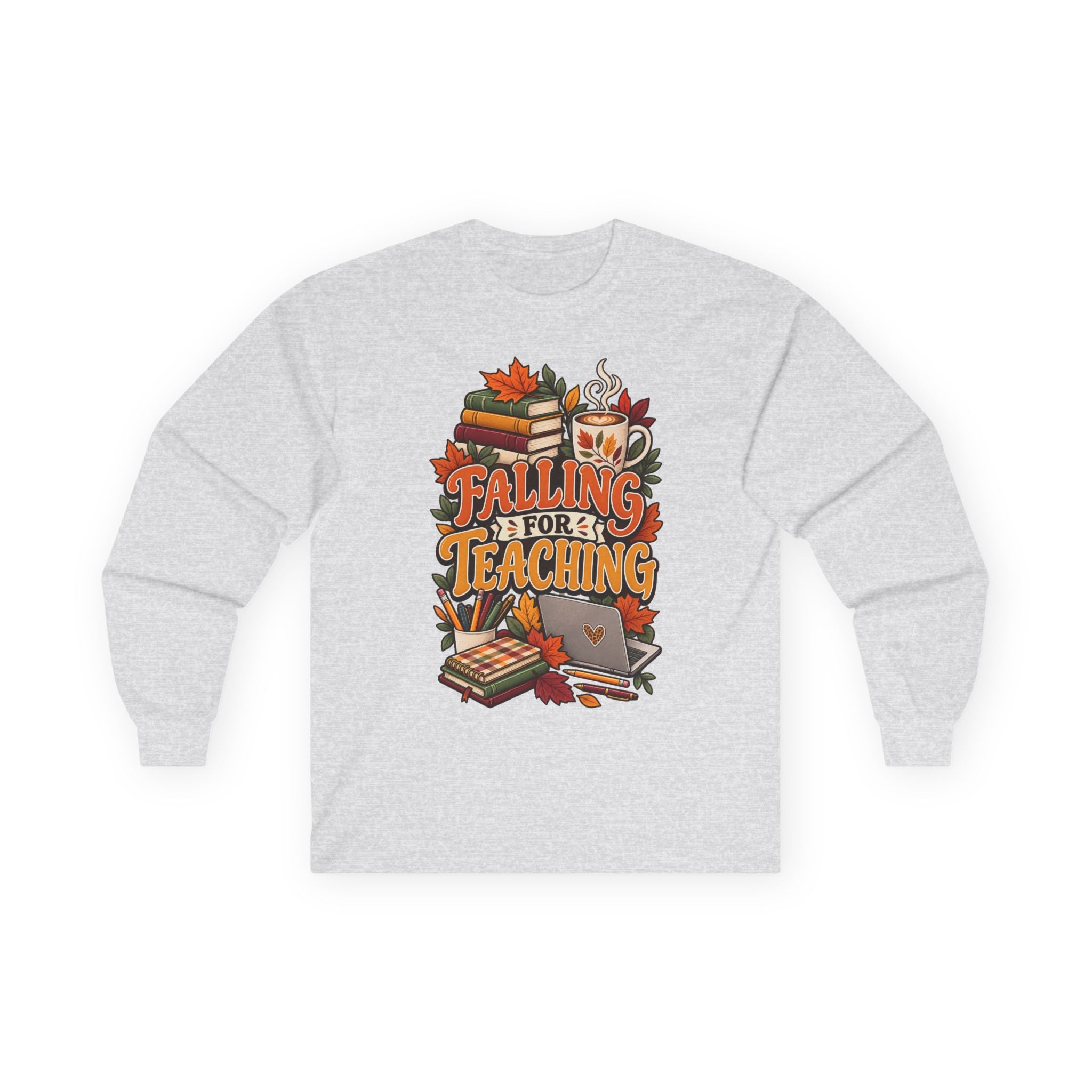 Long Sleeve Tee — "Falling for Teaching" Autumn Teacher Shirt