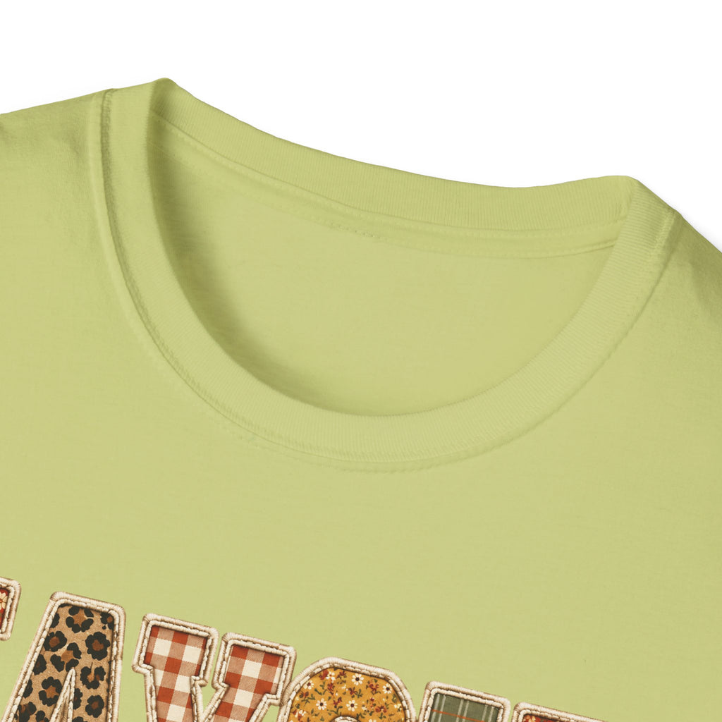 Personalized 'JAYCIE' Floral Plaid Name T-Shirt — Fall Patchwork Monogram Tee