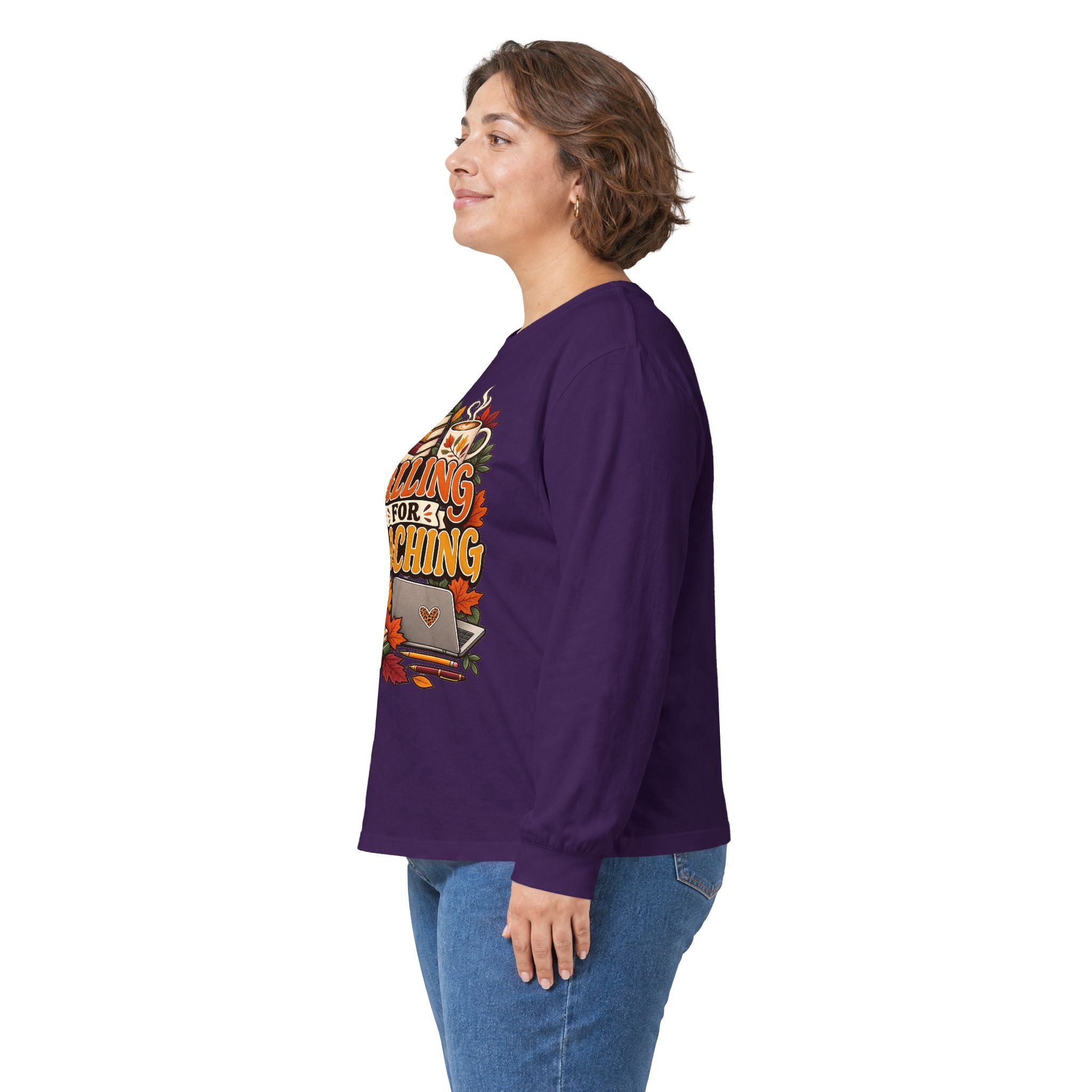Long Sleeve Tee — "Falling for Teaching" Autumn Teacher Shirt