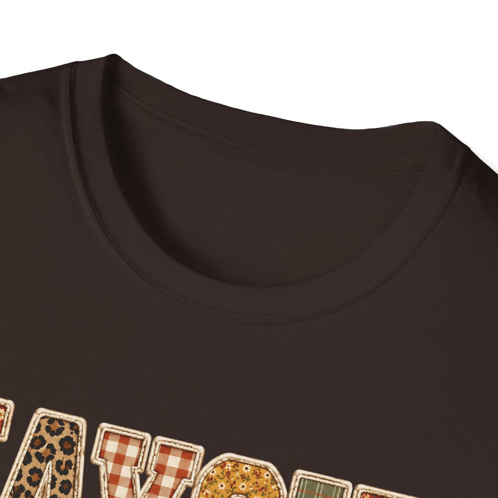 Personalized 'JAYCIE' Floral Plaid Name T-Shirt — Fall Patchwork Monogram Tee