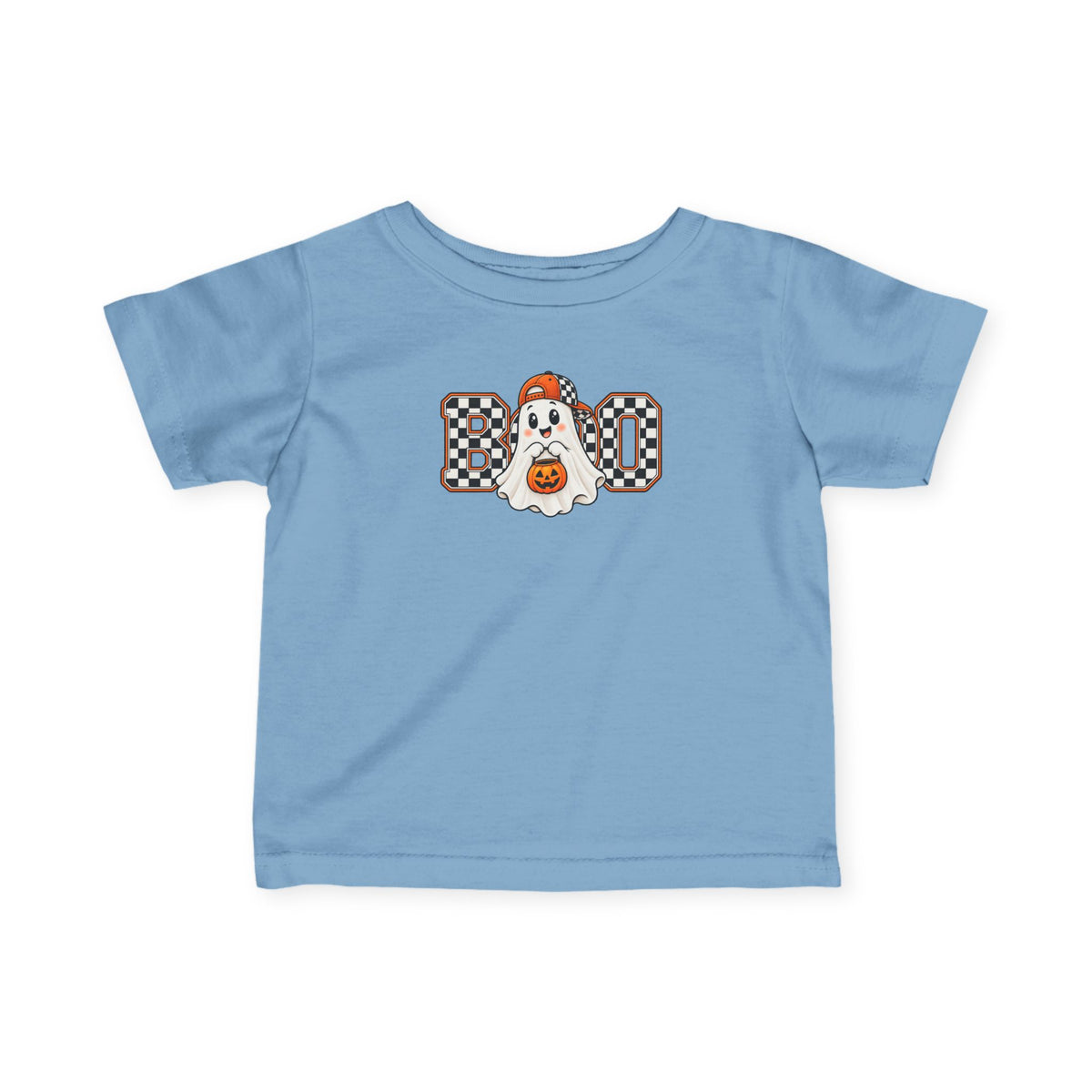 Infant Tee — Halloween "Boo" Ghost with Pumpkin Candy Graphic