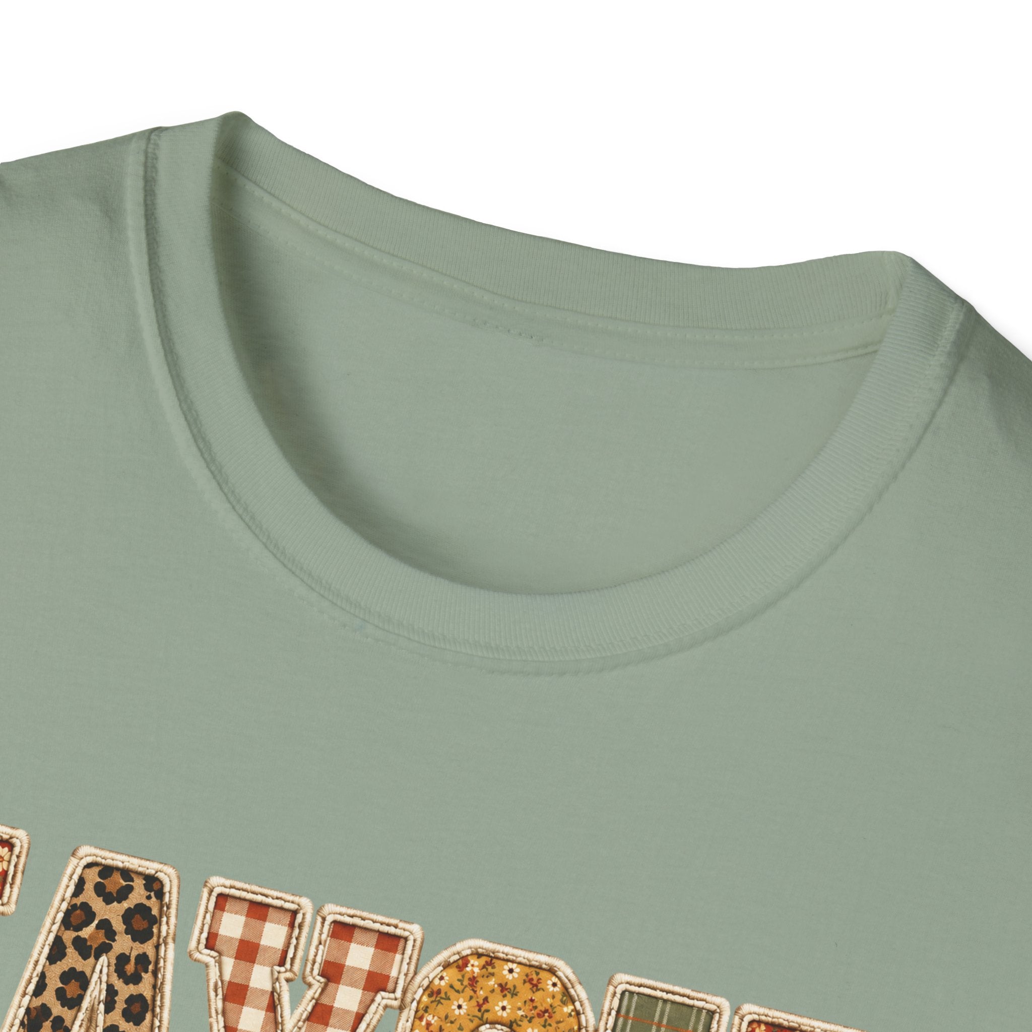 Personalized 'JAYCIE' Floral Plaid Name T-Shirt — Fall Patchwork Monogram Tee