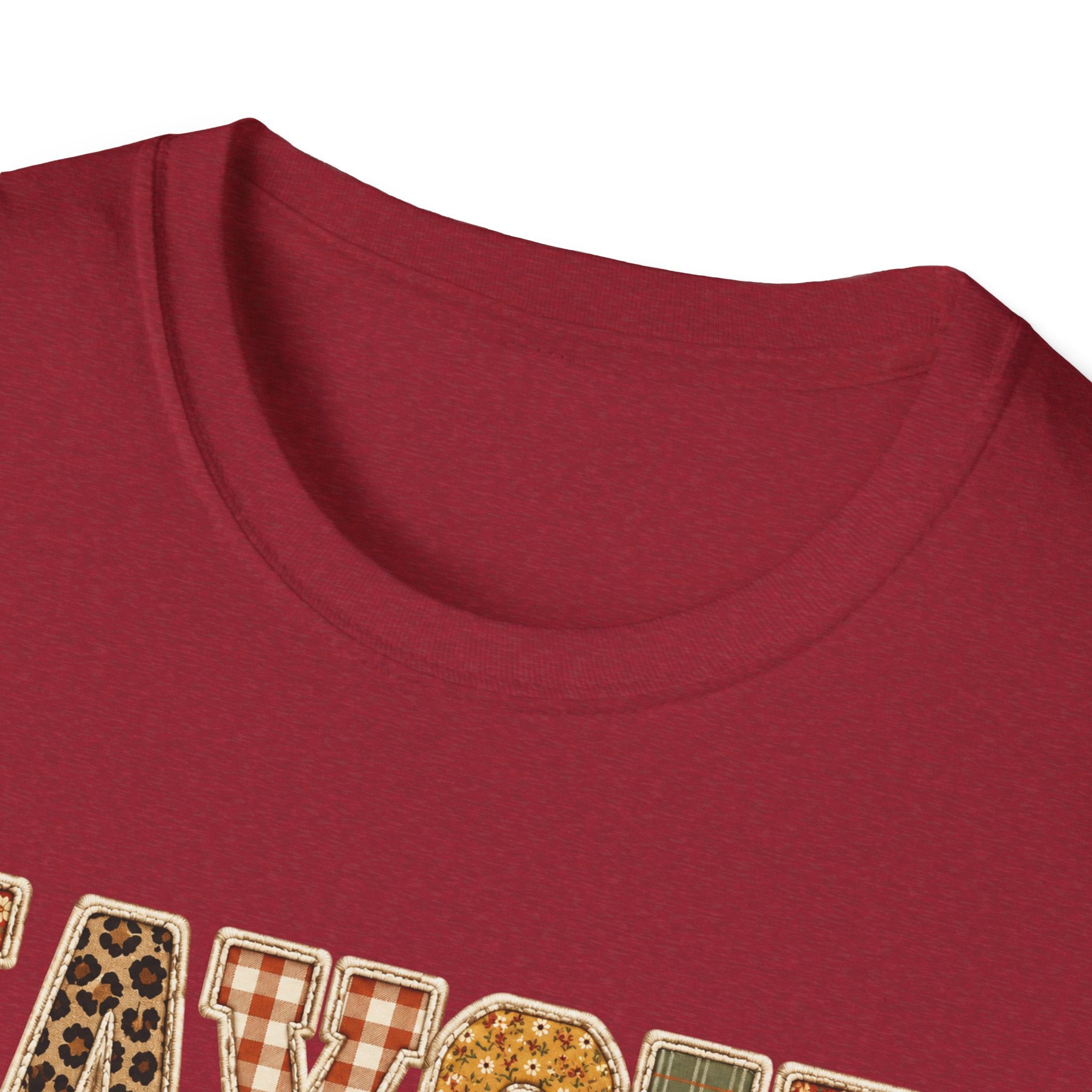 Personalized 'JAYCIE' Floral Plaid Name T-Shirt — Fall Patchwork Monogram Tee