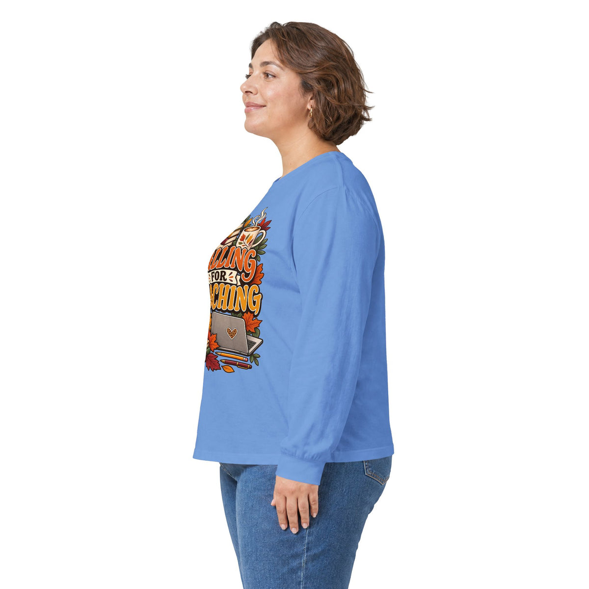 Long Sleeve Tee — "Falling for Teaching" Autumn Teacher Shirt