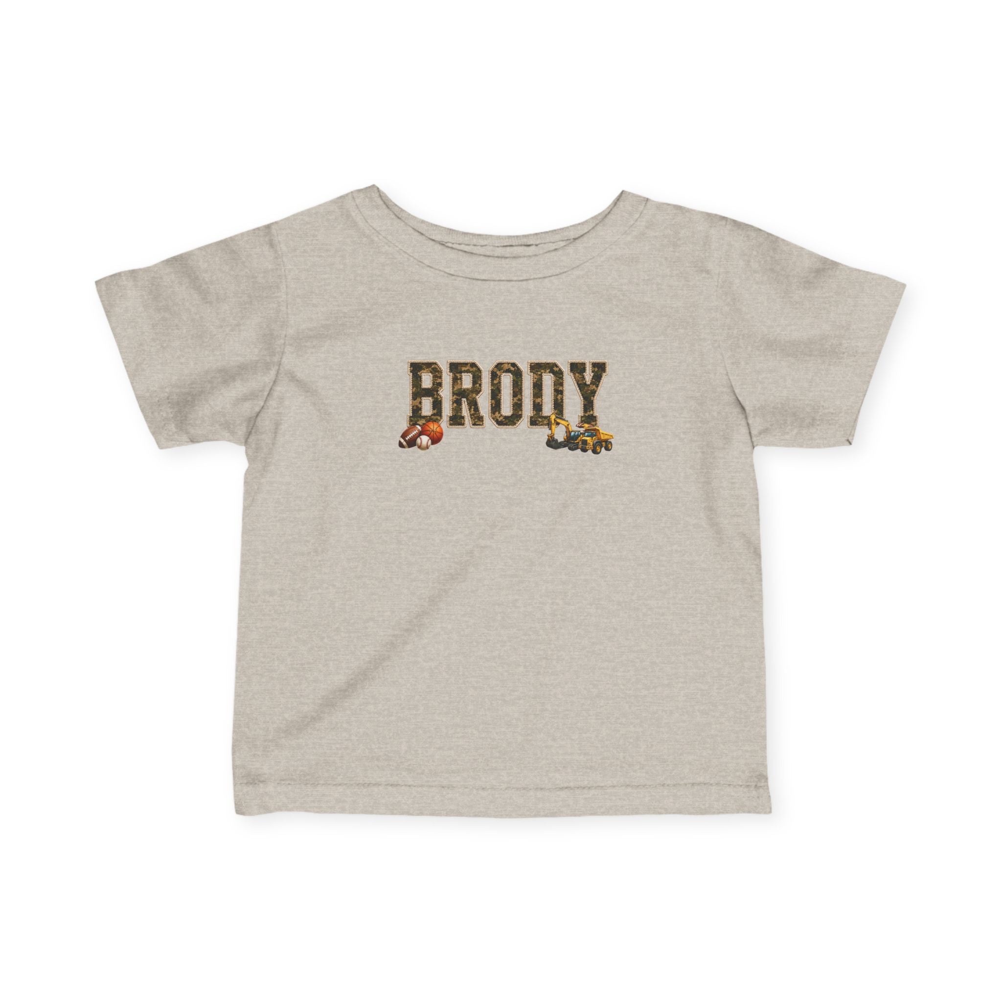 Infant Tee — "BRODY" Name Shirt with Woodland Animal Accents