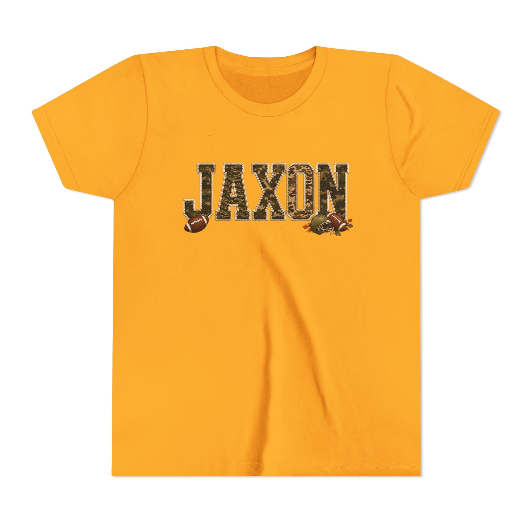 Youth Tee — 'Jaxon' Camo Football Name Shirt