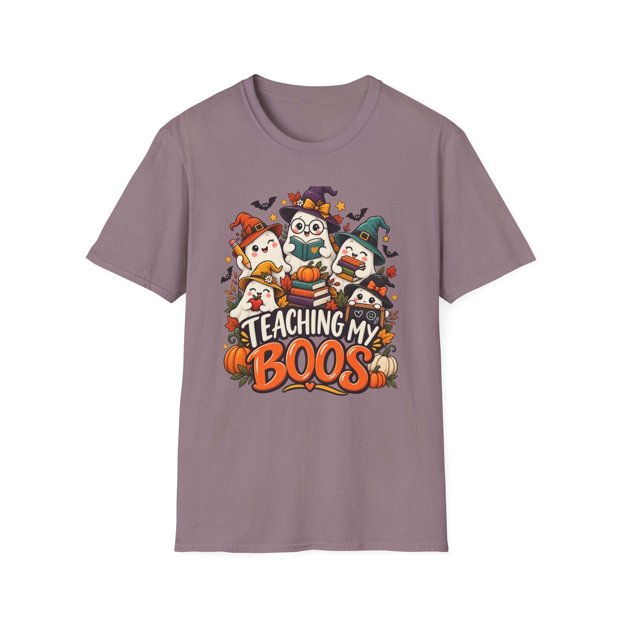 Halloween Teacher T-Shirt — "Teaching My Boos" Cute Ghosts & Pumpkins Tee