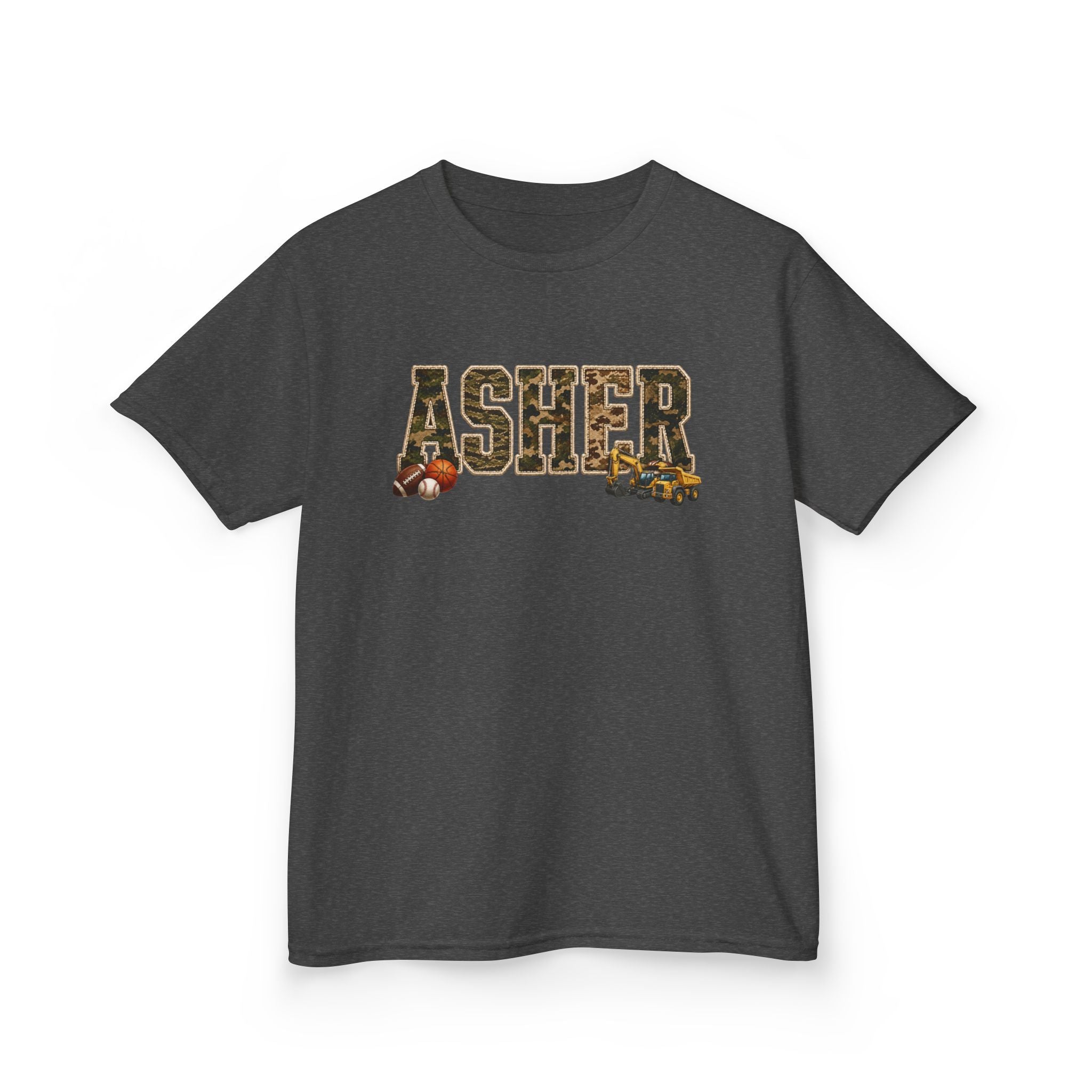 Kids T-Shirt — Personalized 'ASHER' Woodland Animals Name Tee
