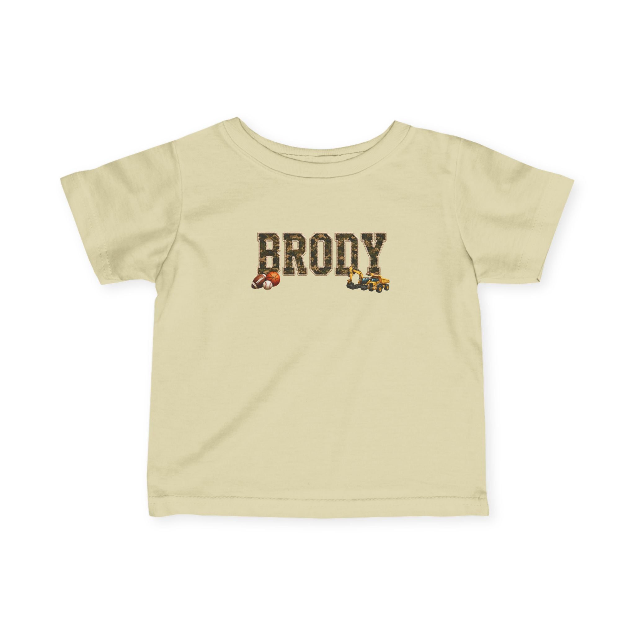 Infant Tee — "Brody" Woodland Toy Name Baby Shirt