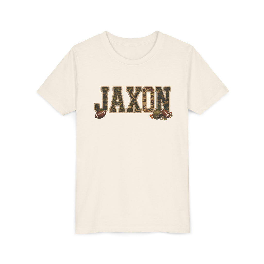 Youth Tee — 'Jaxon' Camo Football Name Shirt