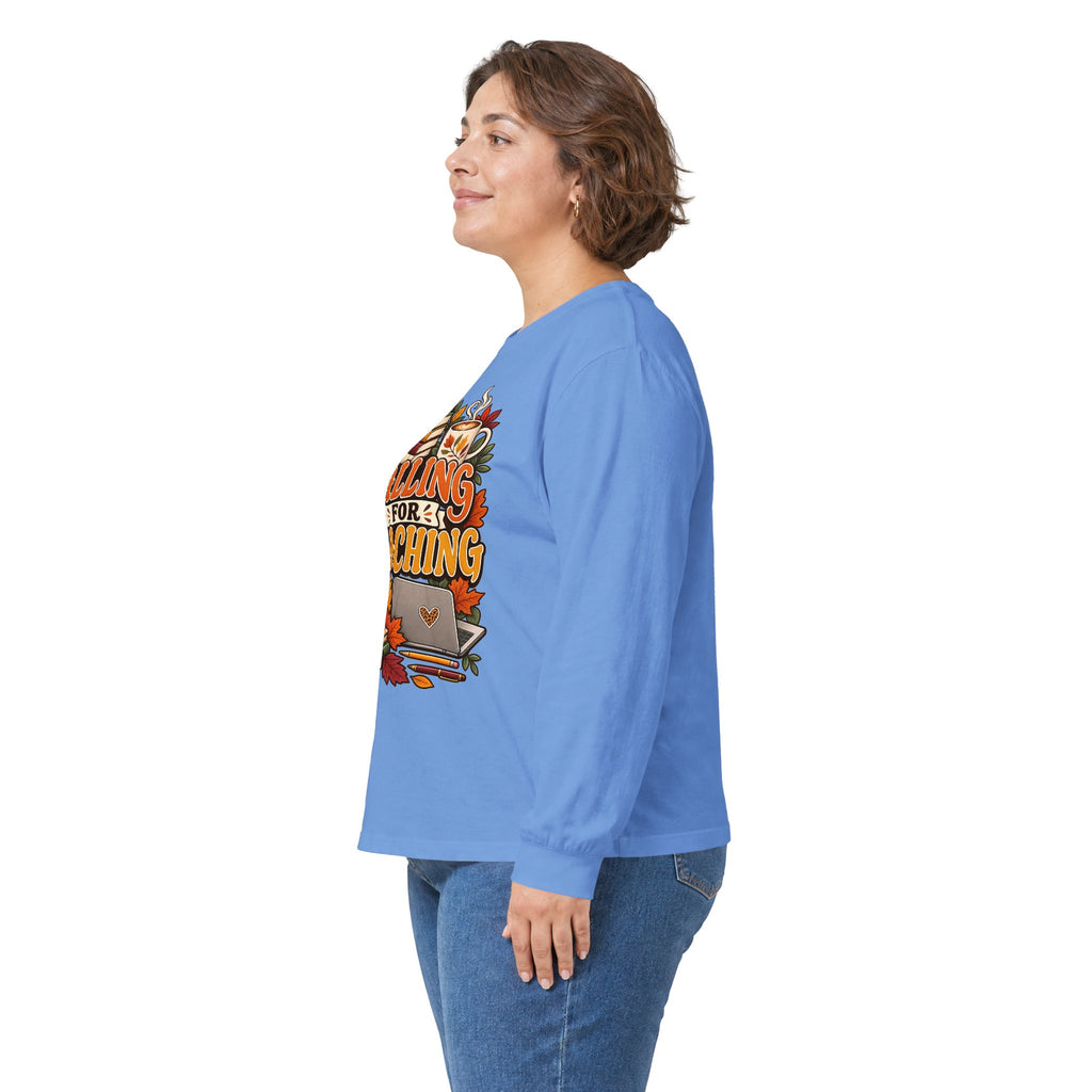 Long Sleeve Tee — "Falling for Teaching" Autumn Teacher Shirt