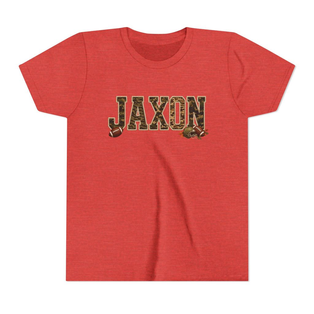 Youth Tee — 'Jaxon' Camo Football Name Shirt