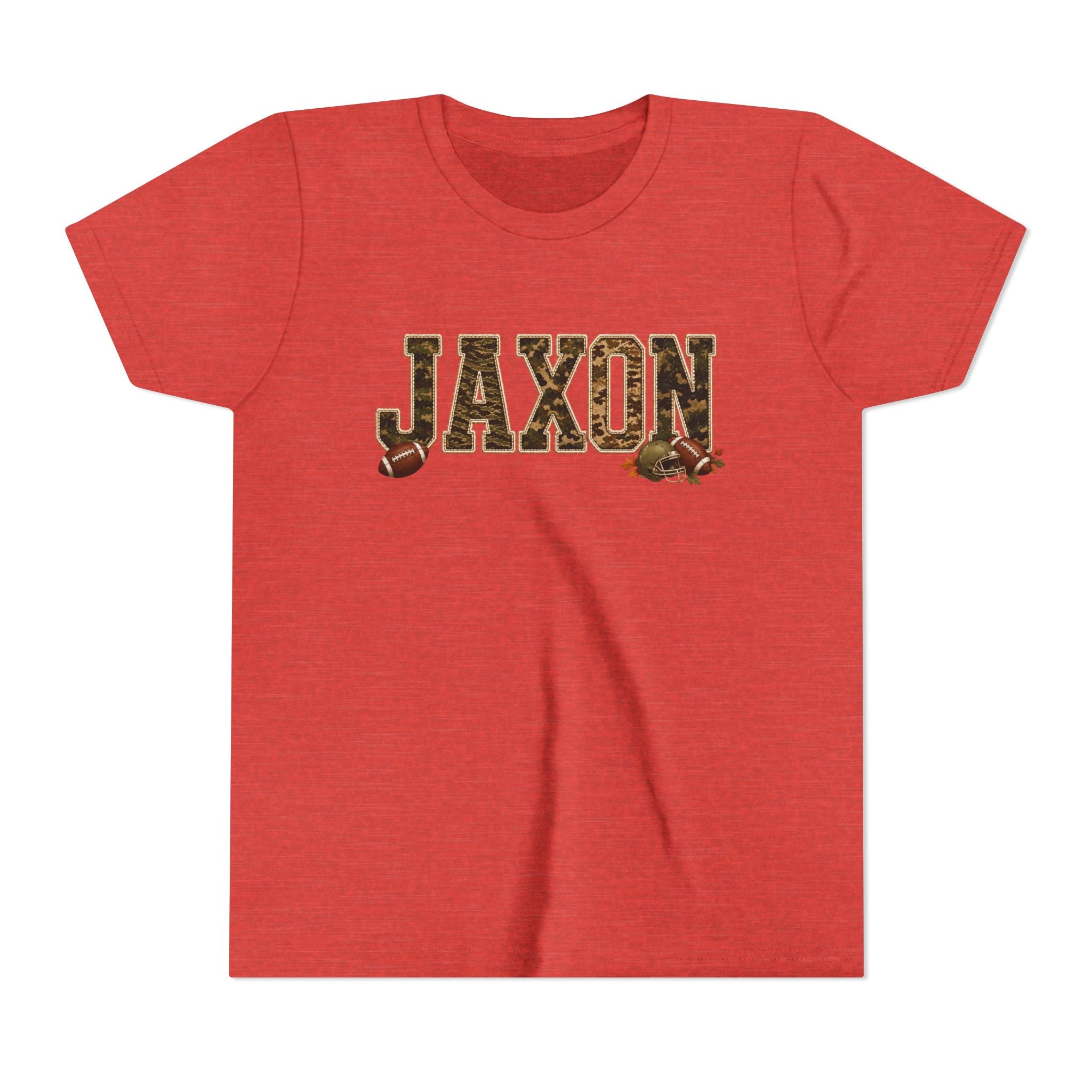 Youth Tee — 'Jaxon' Camo Football Name Shirt