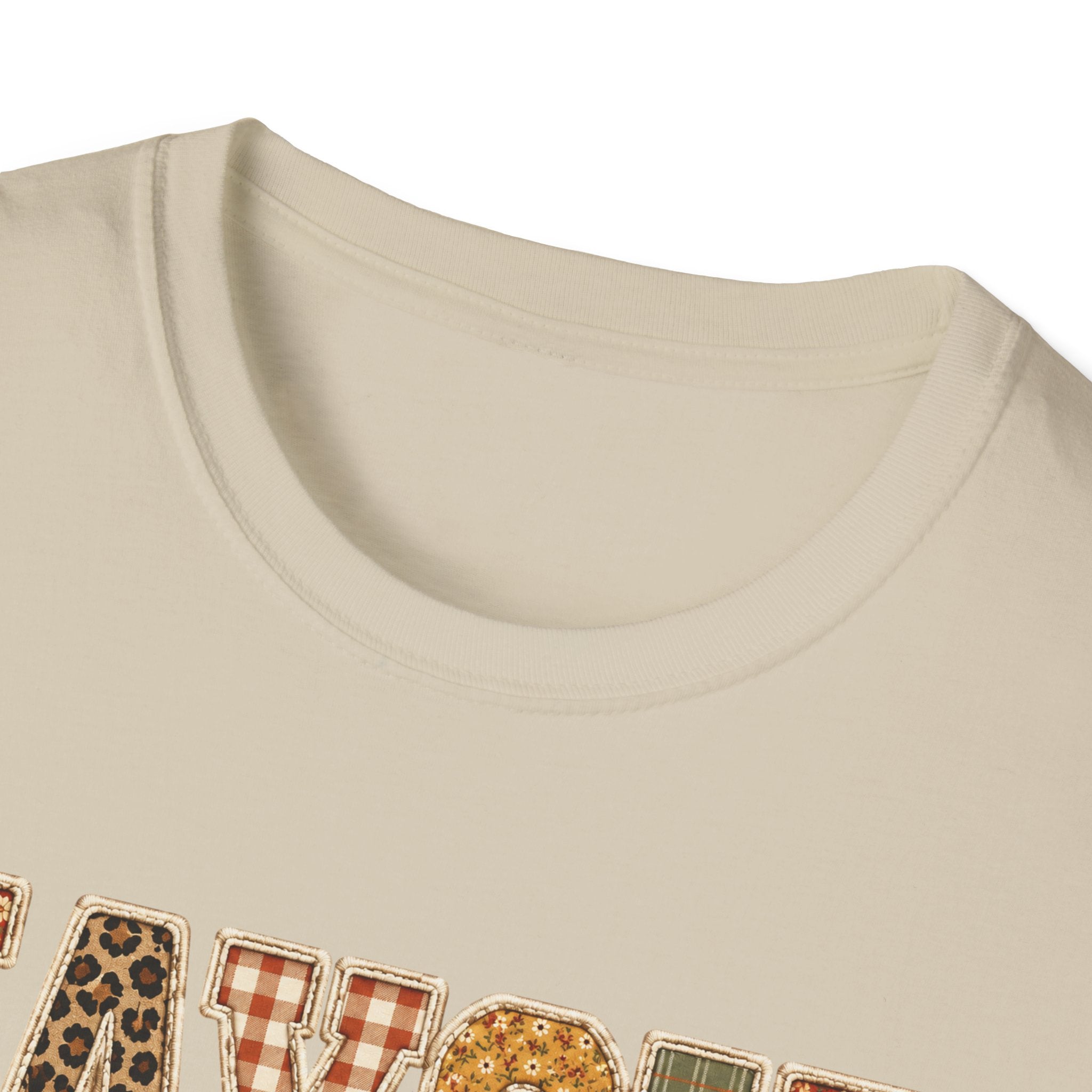 Personalized 'JAYCIE' Floral Plaid Name T-Shirt — Fall Patchwork Monogram Tee