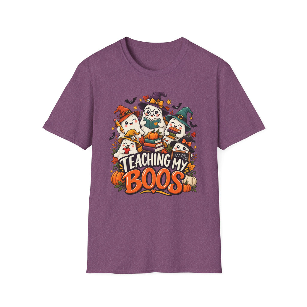 Halloween Teacher T-Shirt — "Teaching My Boos" Cute Ghosts & Pumpkins Tee