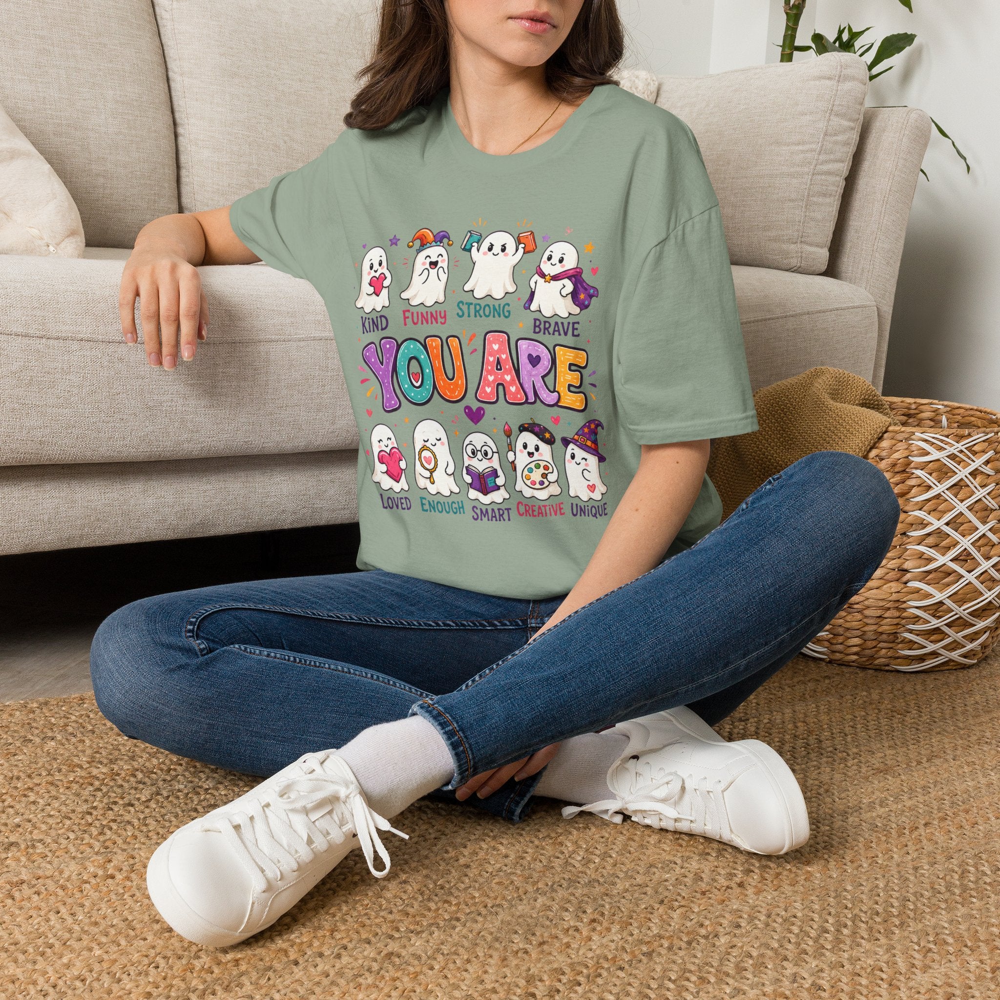 You Are Cute Ghosts T-Shirt — Kind Funny Strong Brave Inspirational Tee