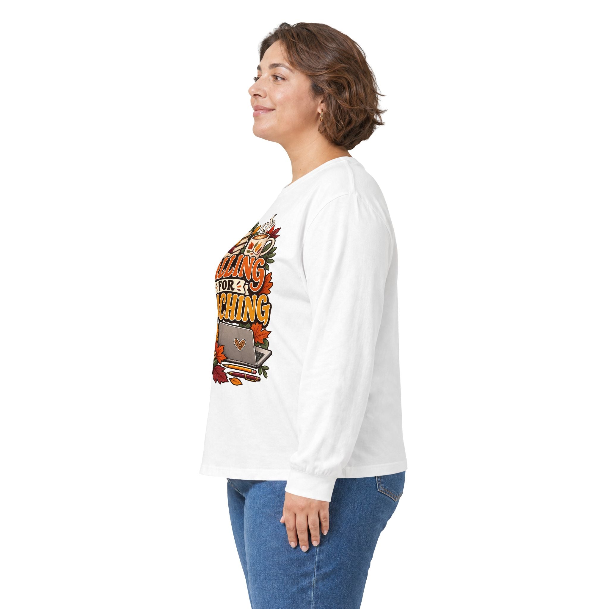 Long Sleeve Tee — "Falling for Teaching" Autumn Teacher Shirt