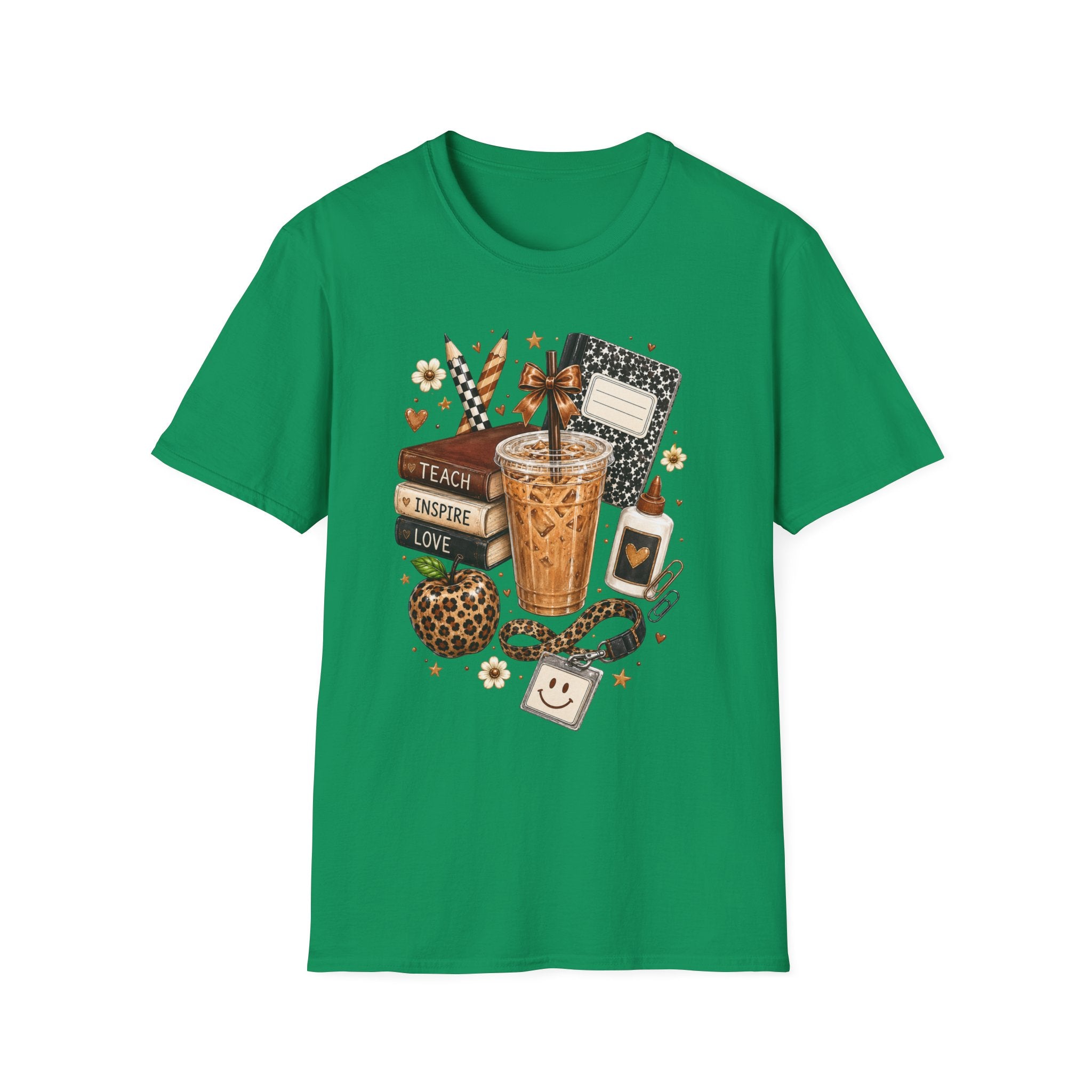 Teacher Coffee & Planner T‑Shirt — Teach Inspire Love Design