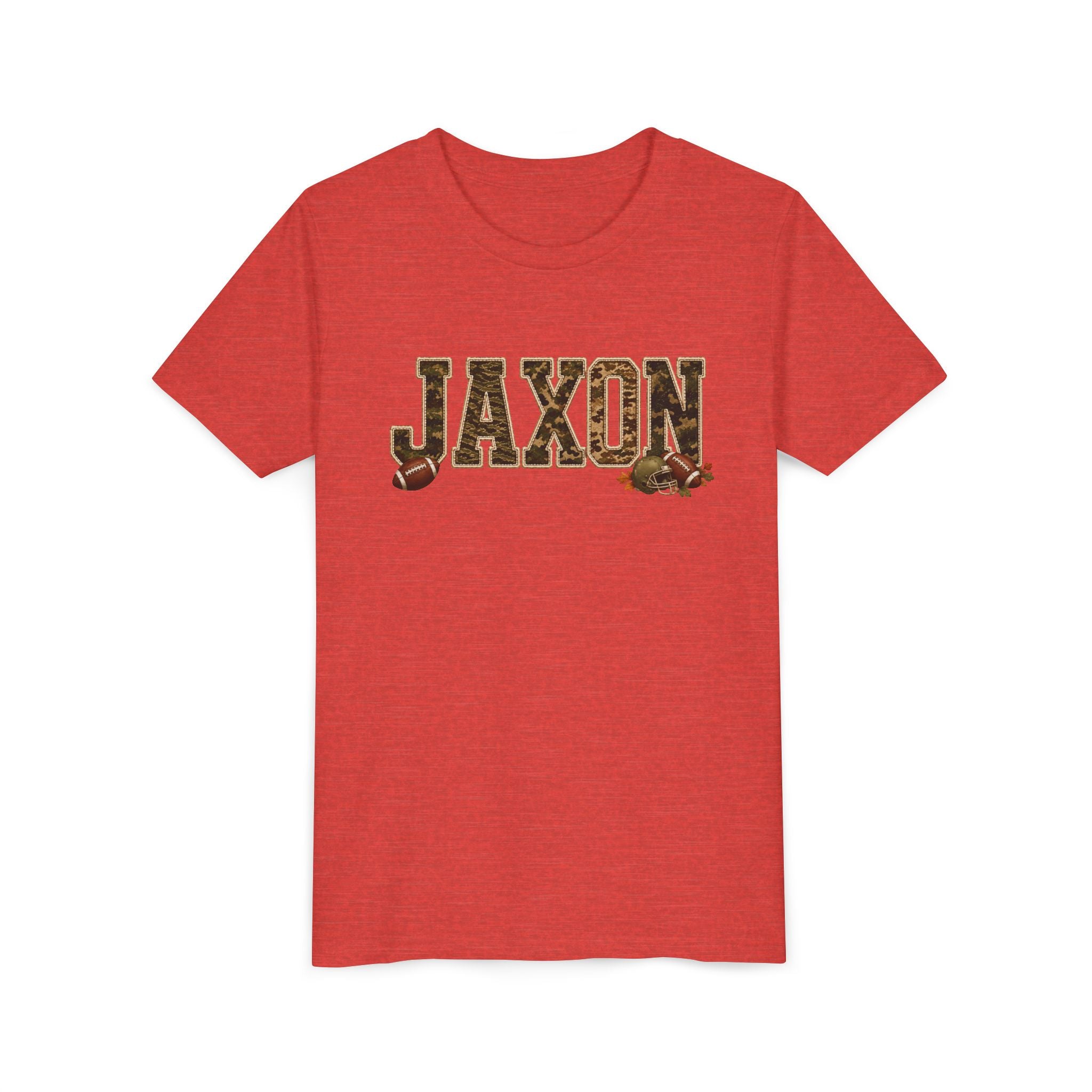 Youth Tee — 'Jaxon' Camo Football Name Shirt