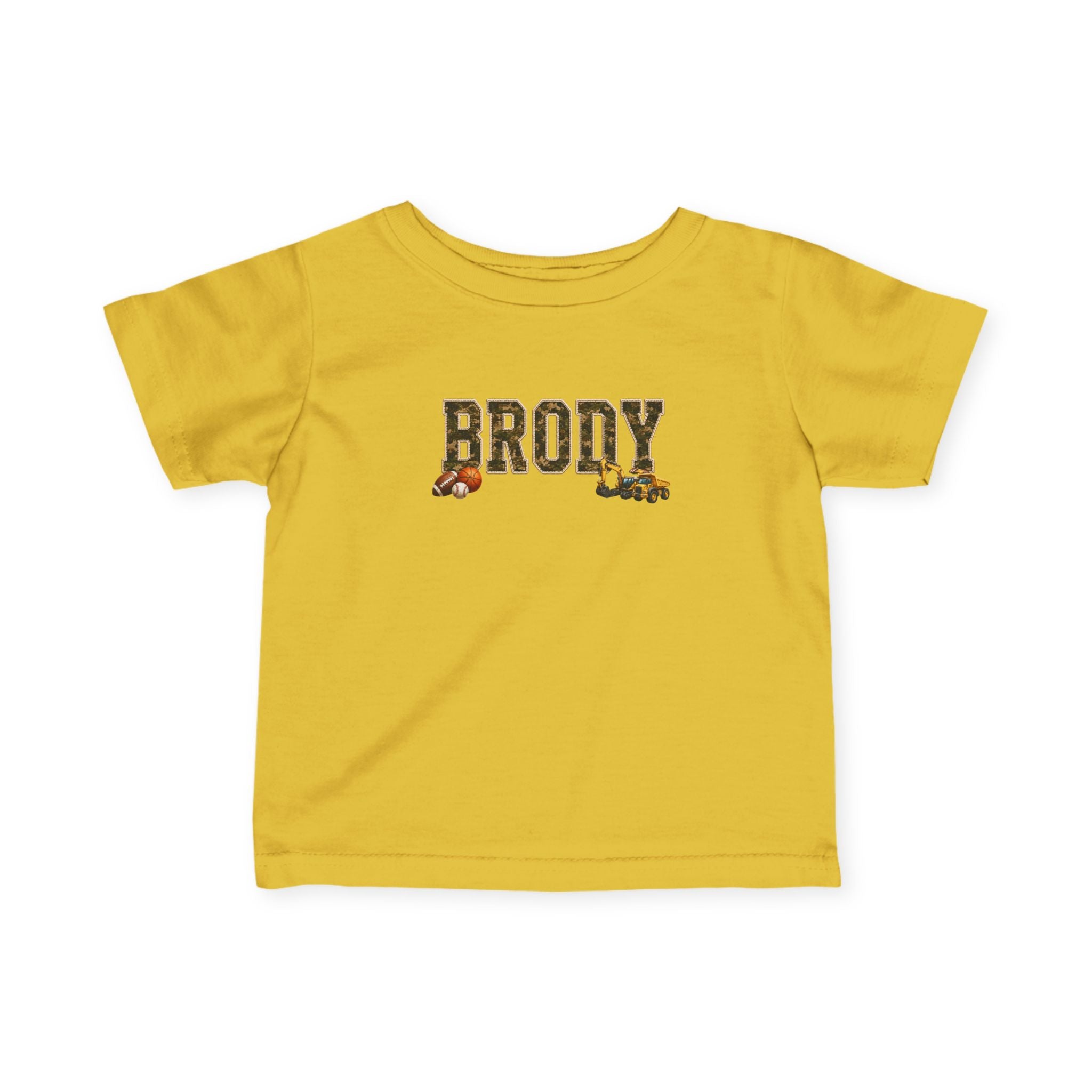Infant Tee — "Brody" Woodland Toy Name Baby Shirt