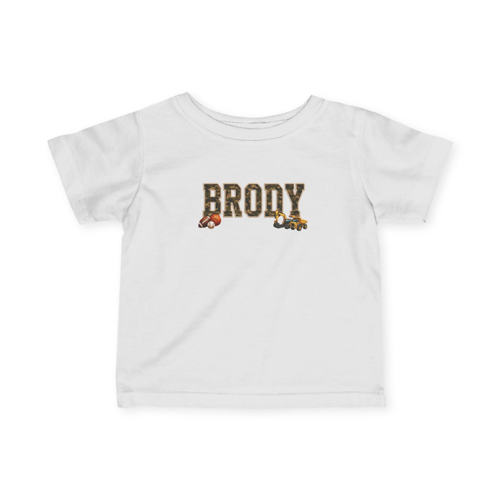 Infant Tee — "Brody" Woodland Toy Name Baby Shirt