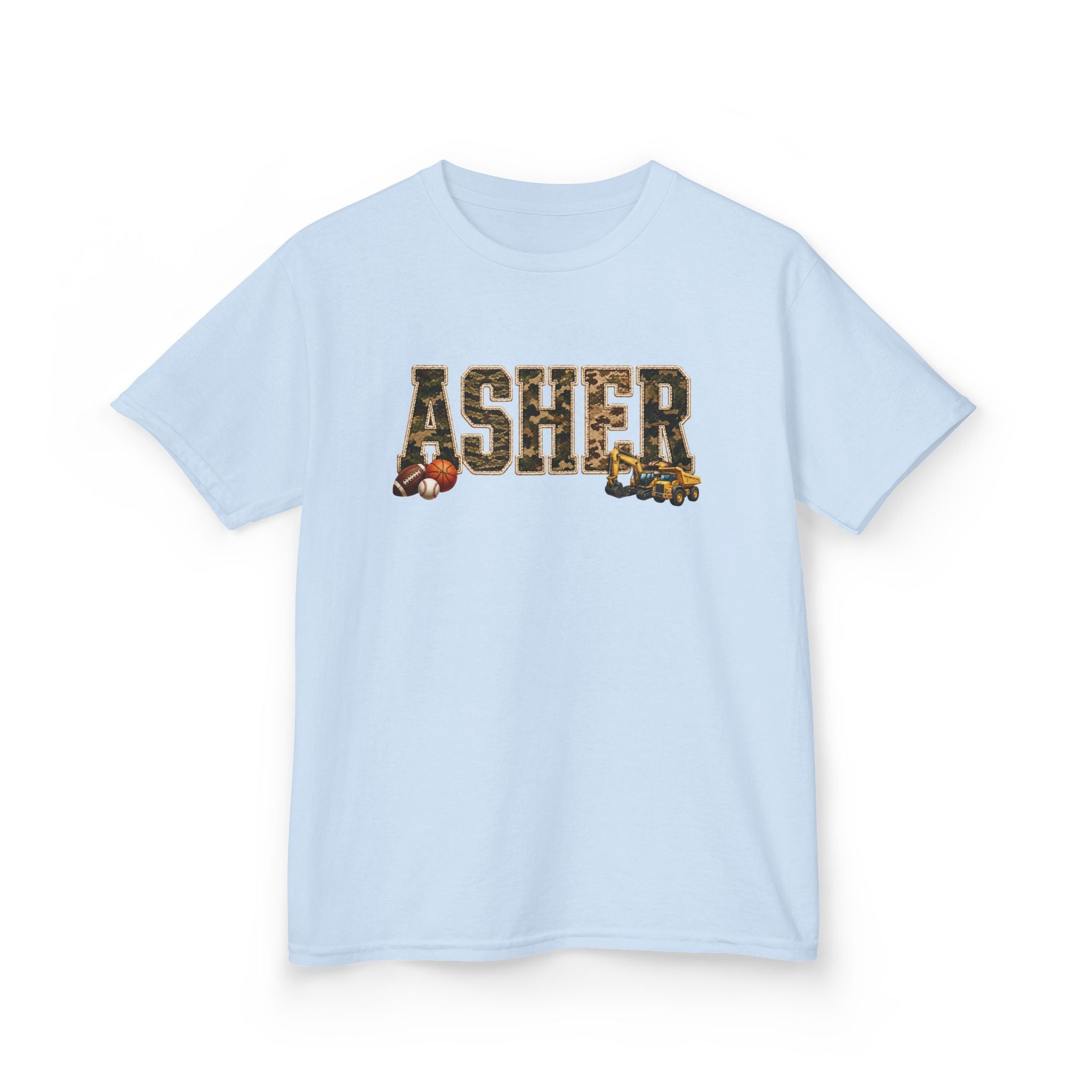 Kids T-Shirt — Personalized 'ASHER' Woodland Animals Name Tee
