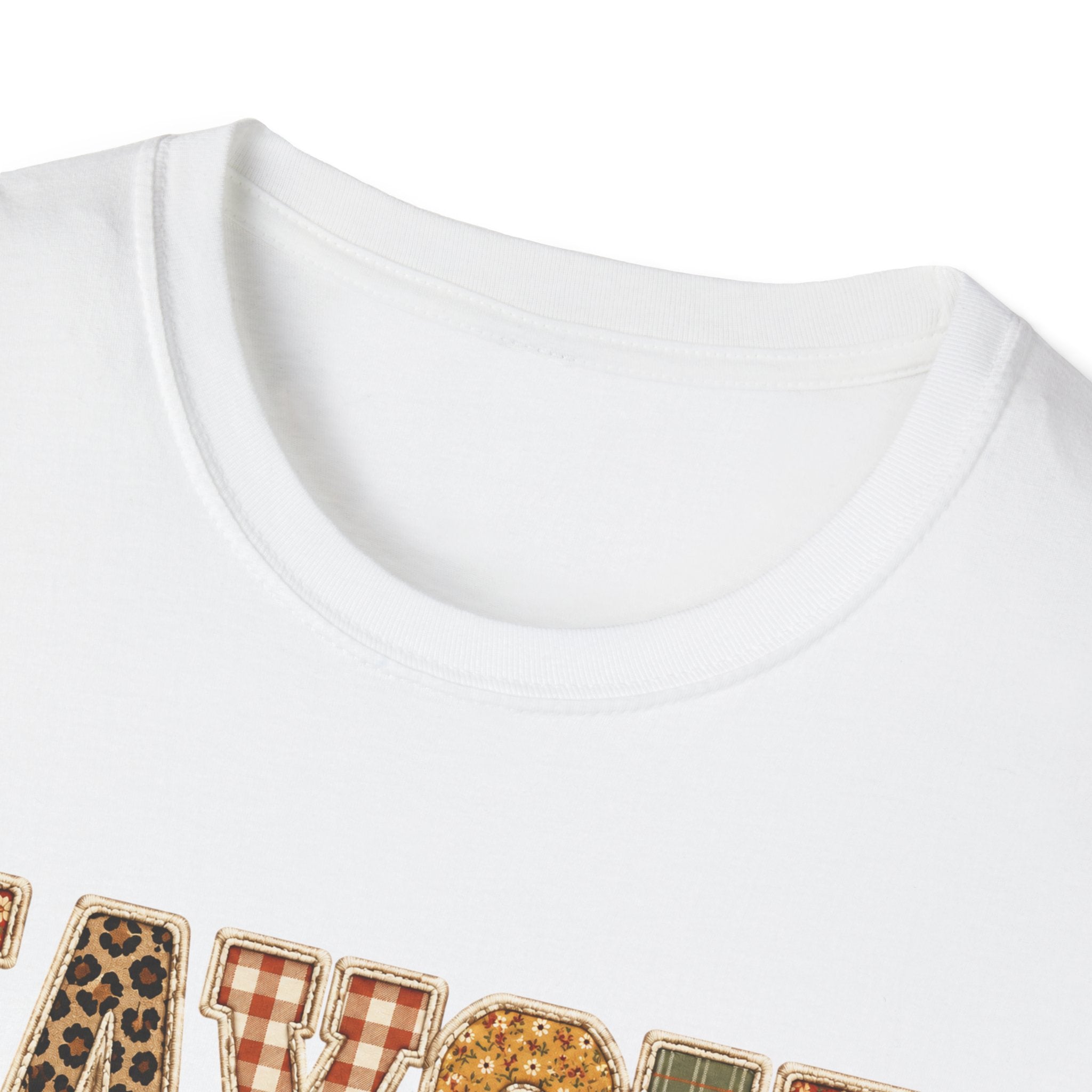 Personalized 'JAYCIE' Floral Plaid Name T-Shirt — Fall Patchwork Monogram Tee
