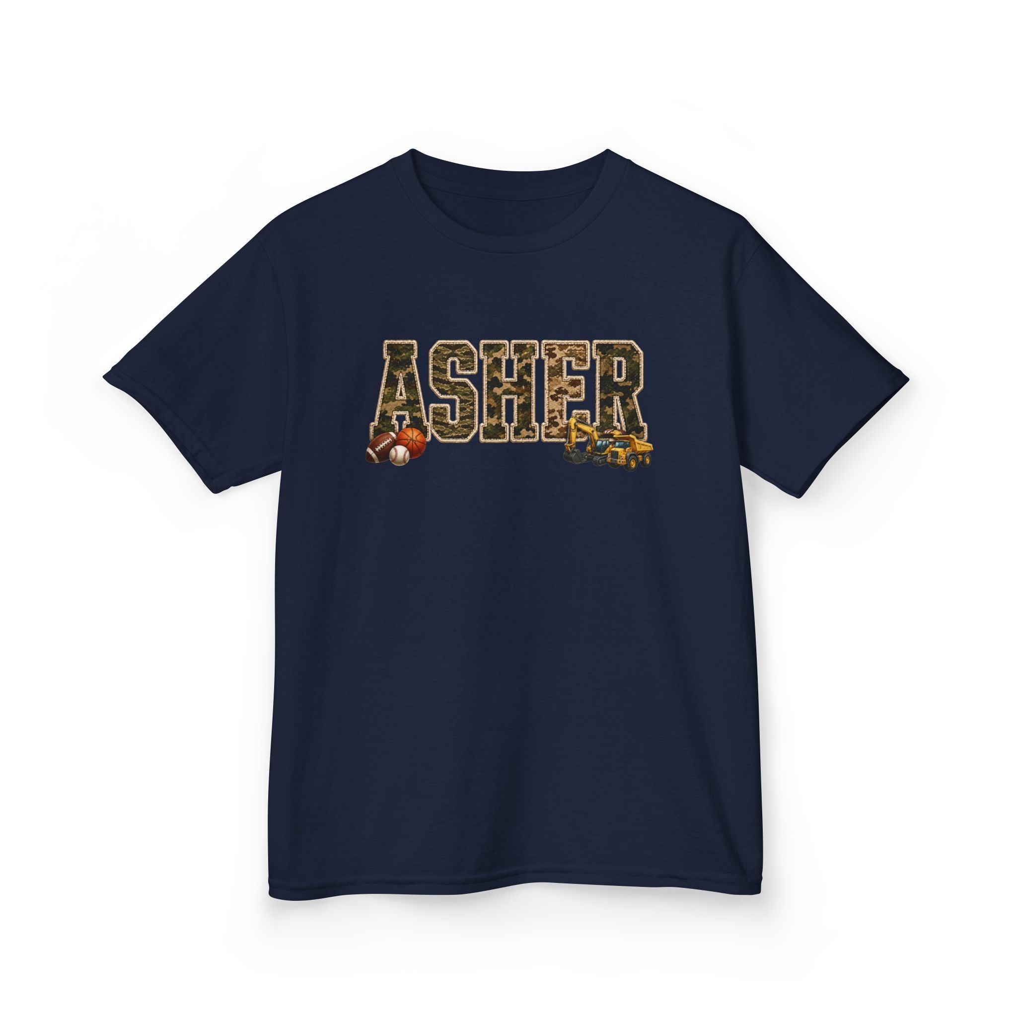 Kids T-Shirt — Personalized 'ASHER' Woodland Animals Name Tee