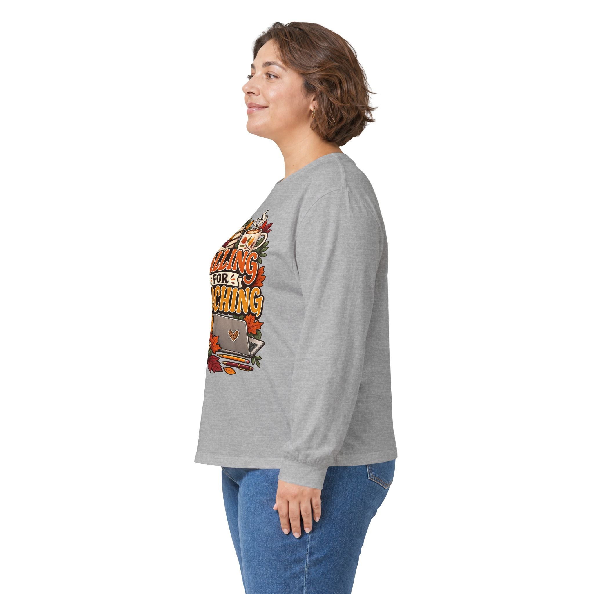 Long Sleeve Tee — "Falling for Teaching" Autumn Teacher Shirt