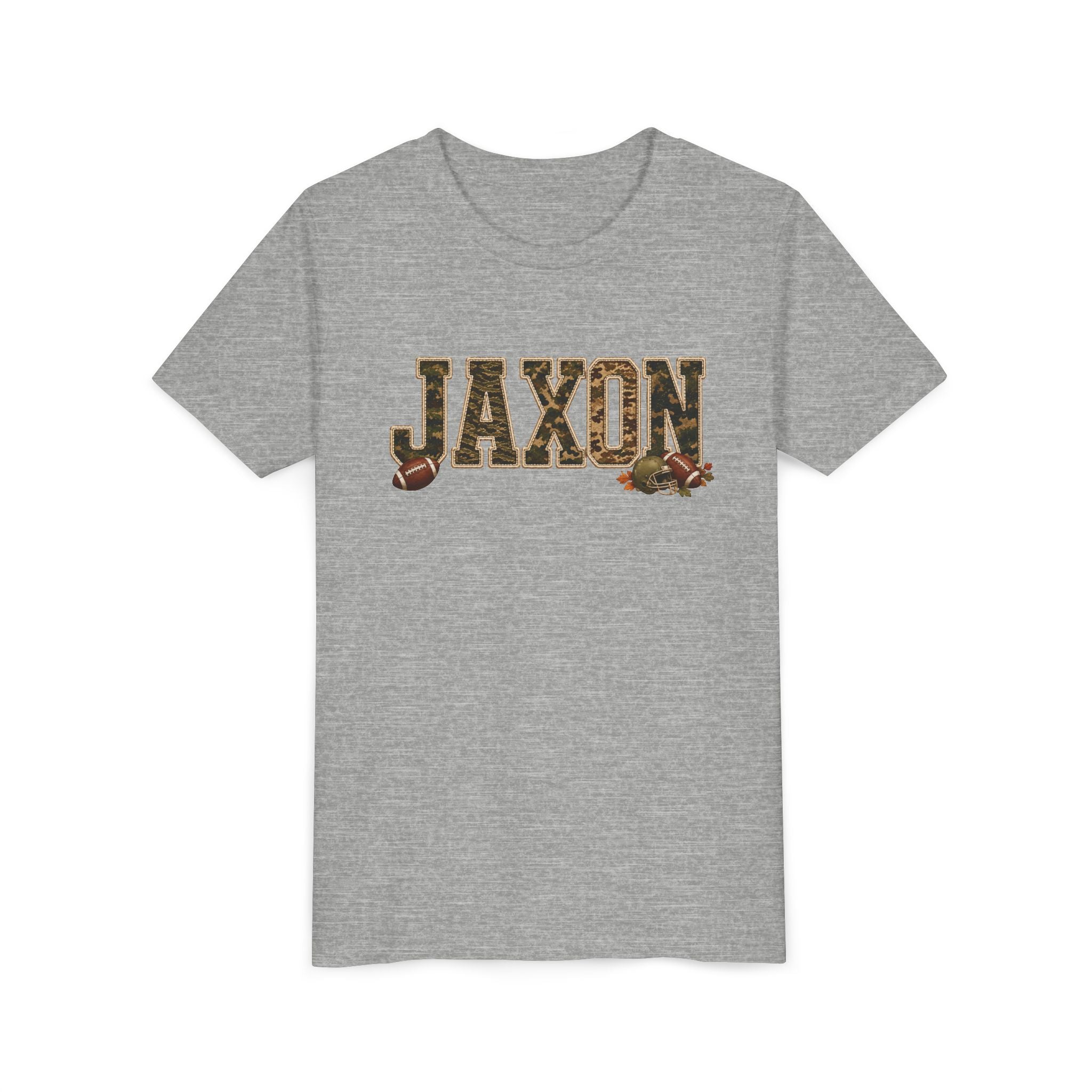Youth Tee — 'Jaxon' Camo Football Name Shirt