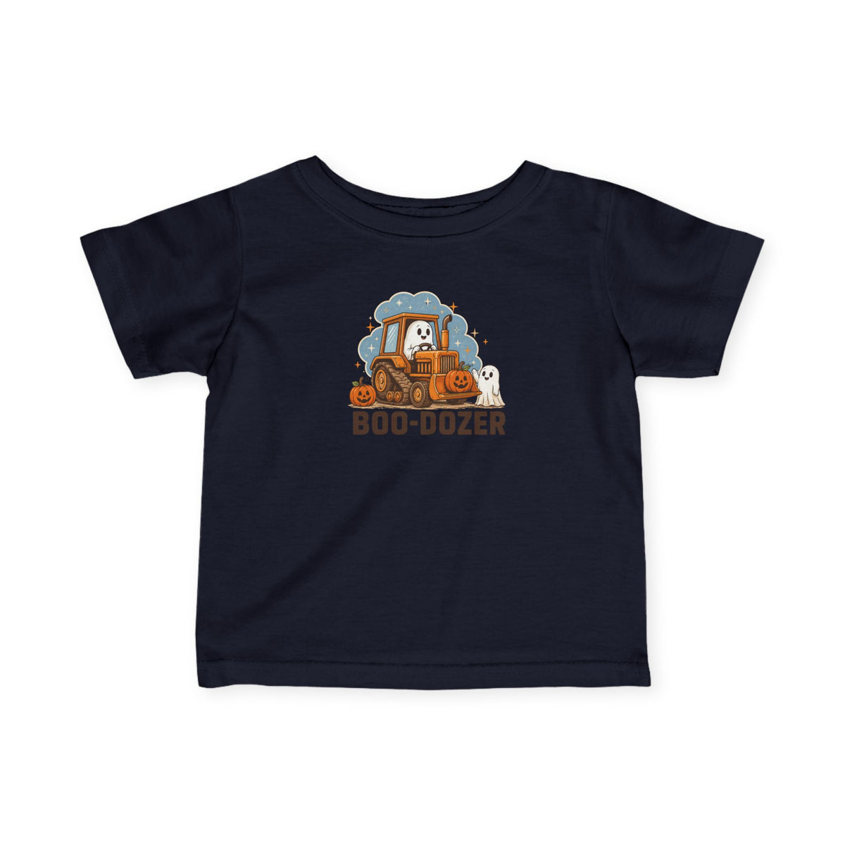 Boo-dozer Infant Tee — Cute Halloween Bulldozer Ghost Baby Shirt