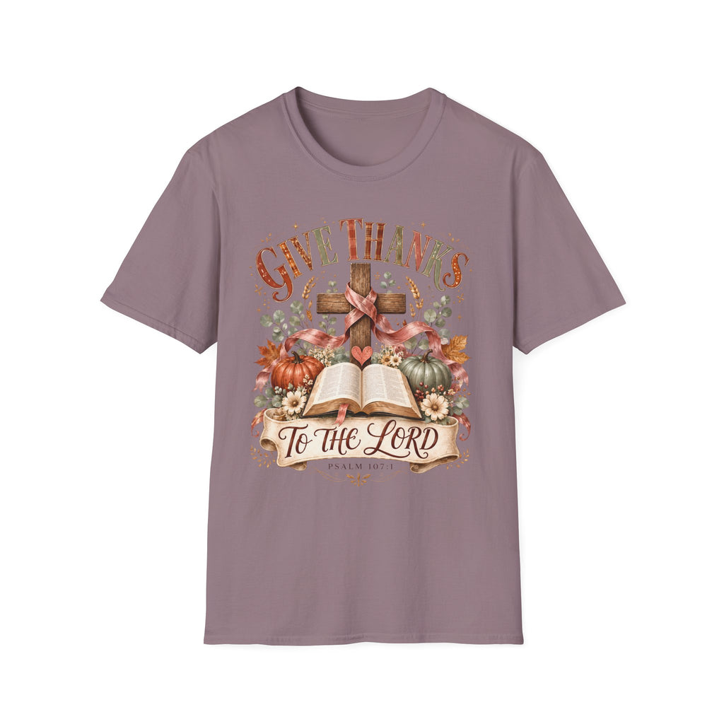 Give Thanks Christian T-Shirt — “Give Thanks to the Lord” Fall Faith Tee