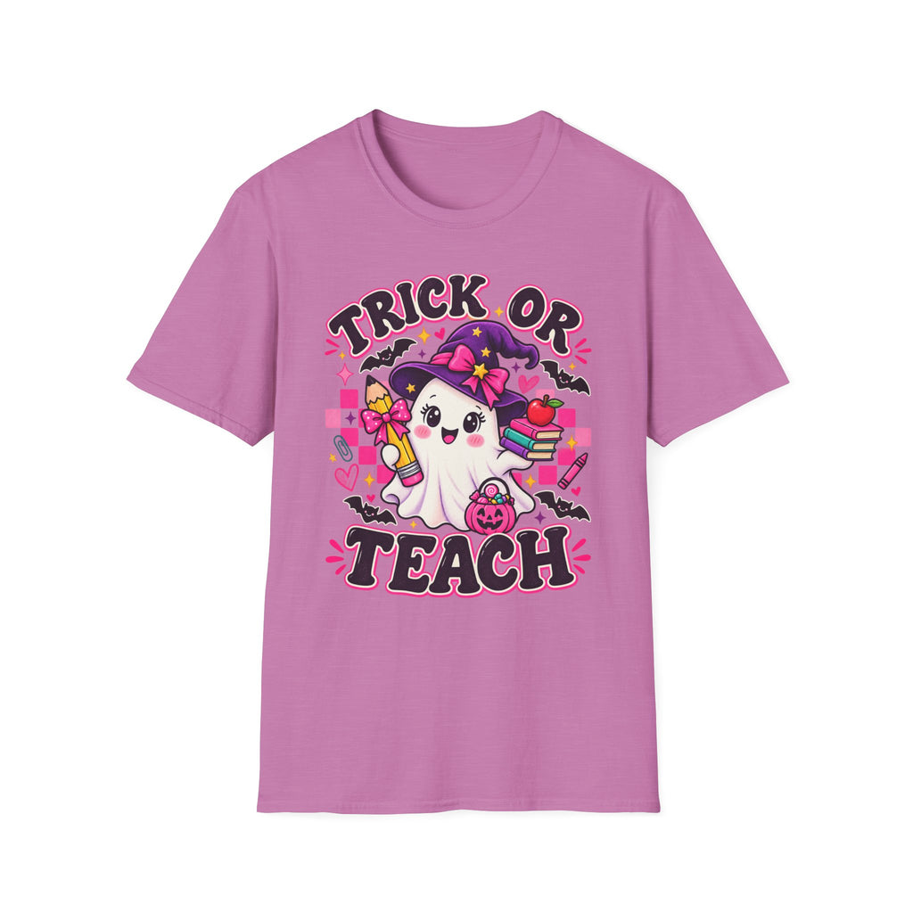 Trick or Teach T-Shirt — Cute Witch Ghost Teacher Halloween Tee