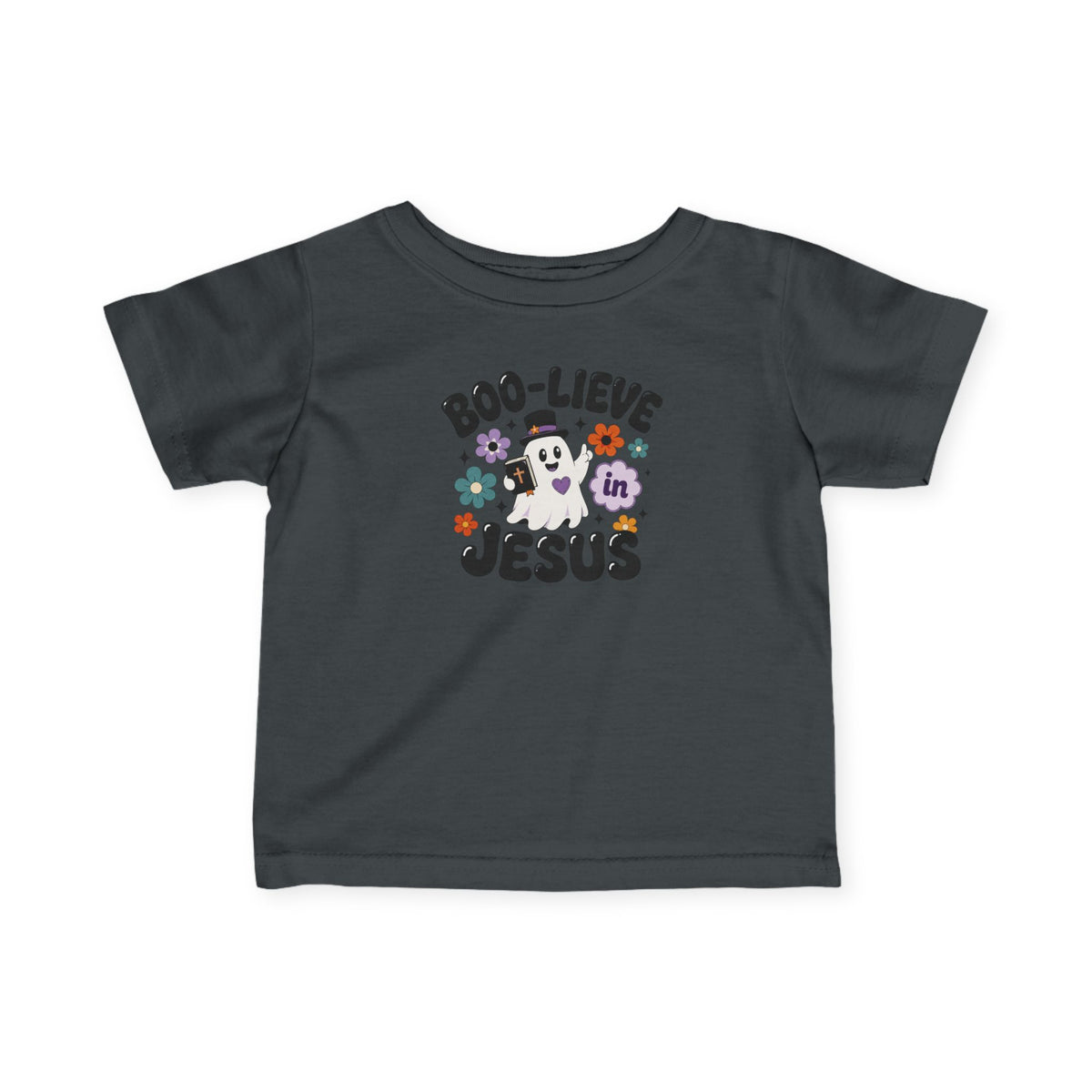 Infant Tee — "Boo-lieve in Jesus" Halloween Baby Shirt