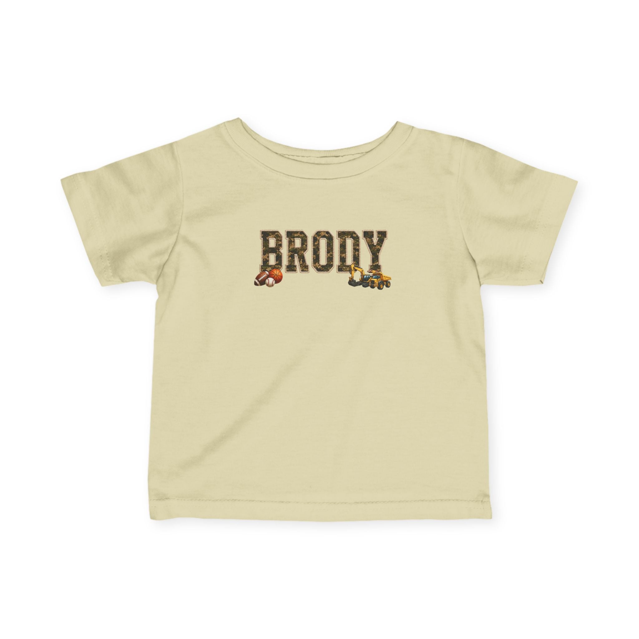 Infant Tee — "BRODY" Name Shirt with Woodland Animal Accents