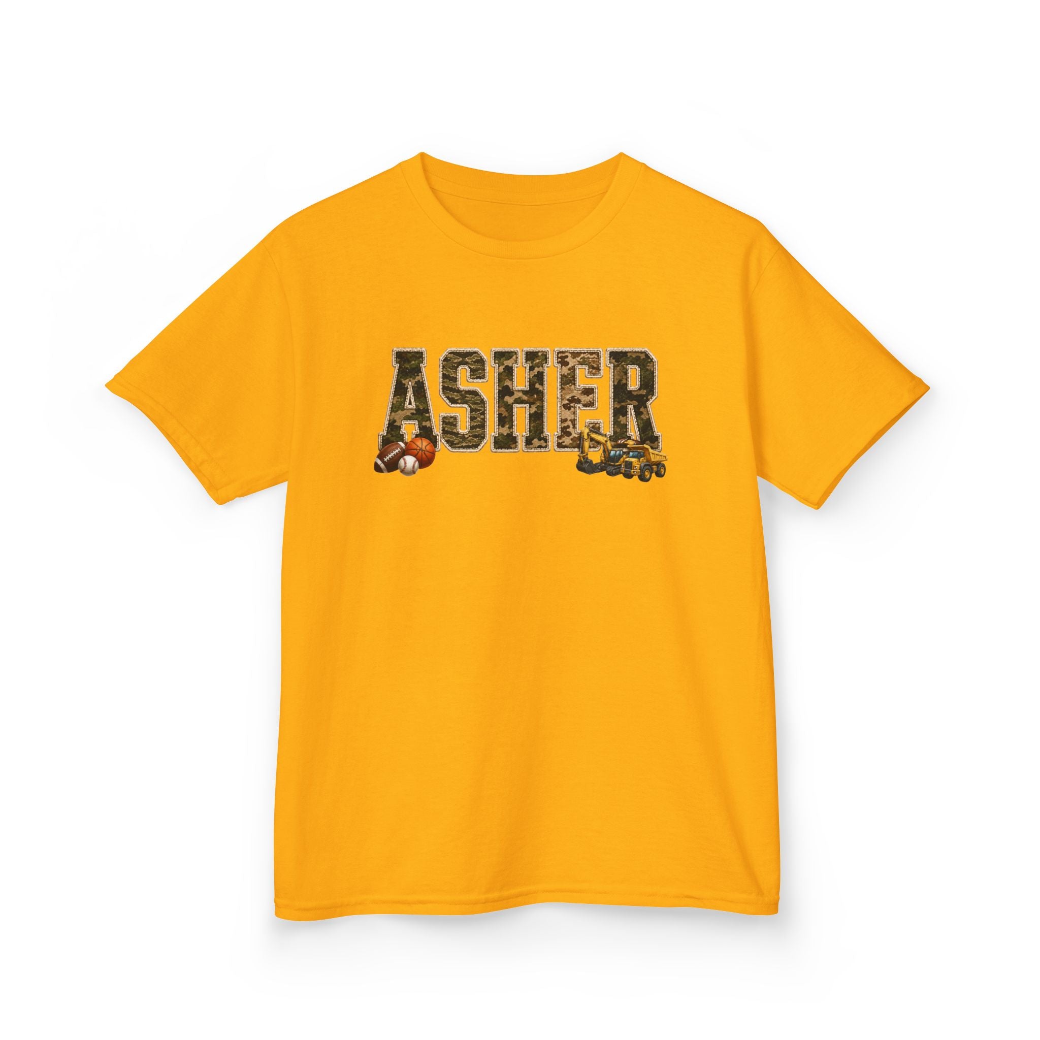 Kids T-Shirt — Personalized 'ASHER' Woodland Animals Name Tee