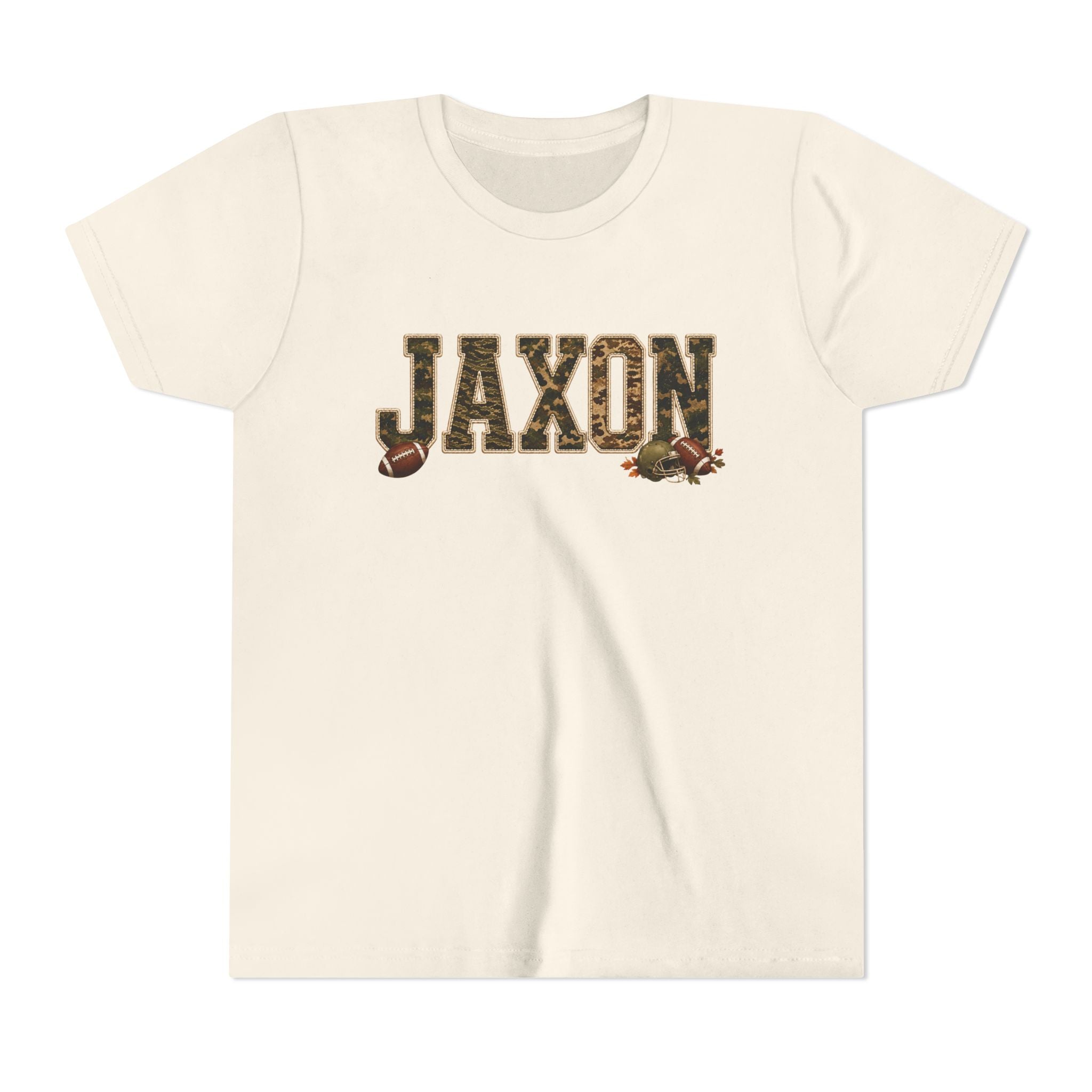 Youth Tee — 'Jaxon' Camo Football Name Shirt