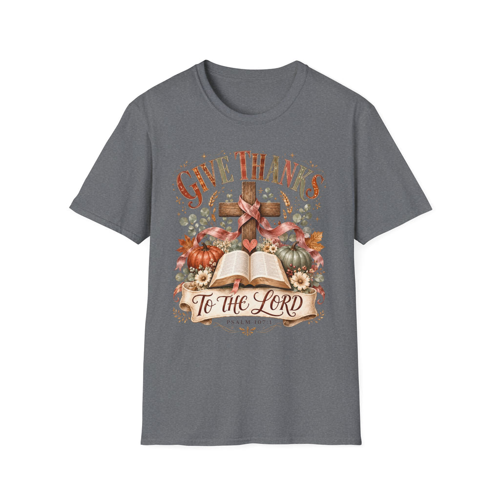 Give Thanks Christian T-Shirt — “Give Thanks to the Lord” Fall Faith Tee