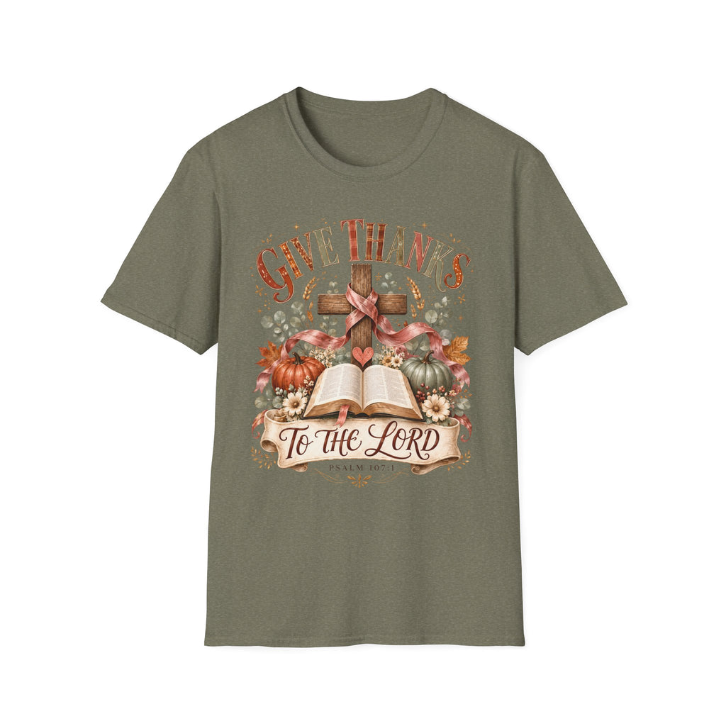 Give Thanks Christian T-Shirt — “Give Thanks to the Lord” Fall Faith Tee