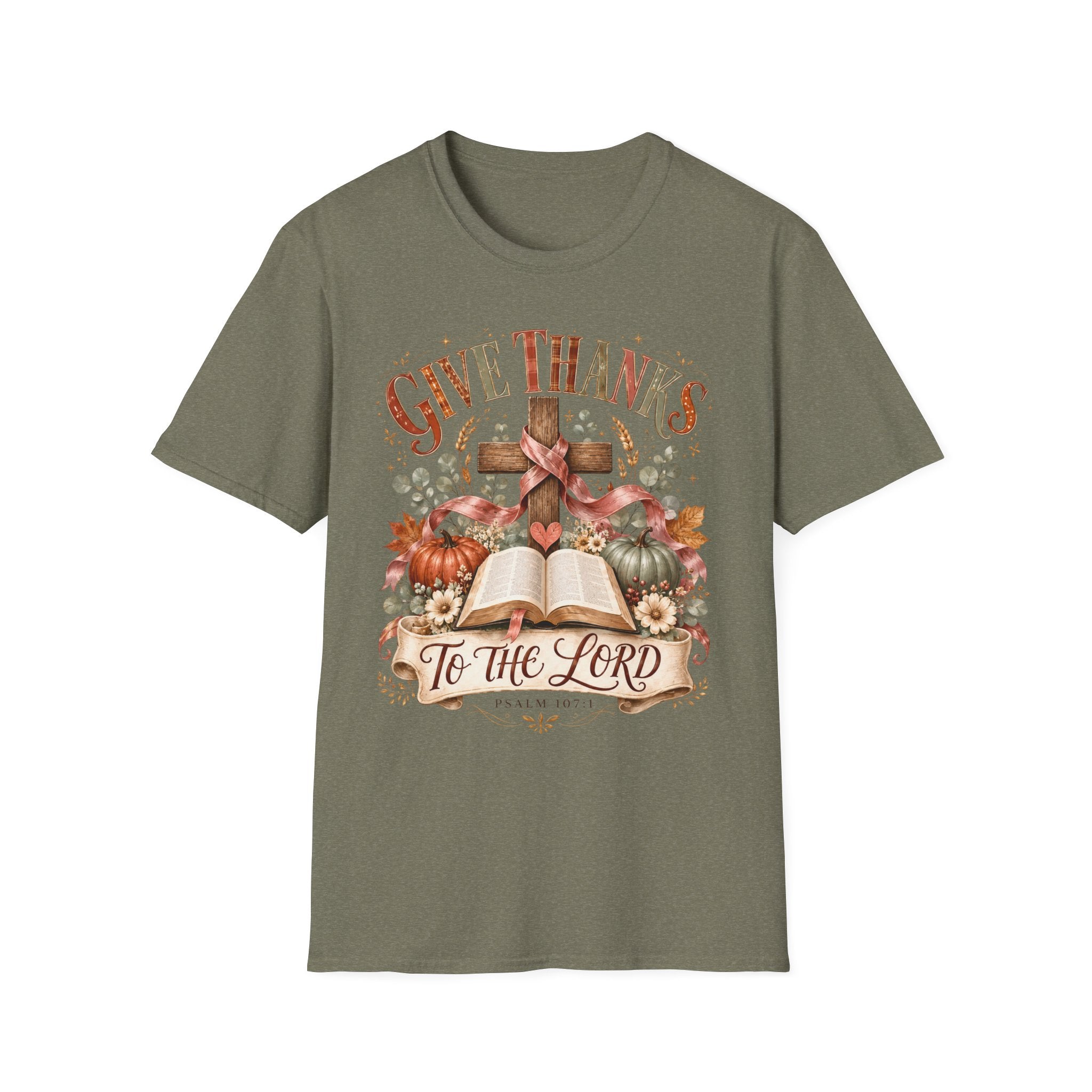 Give Thanks Christian T-Shirt — “Give Thanks to the Lord” Fall Faith Tee