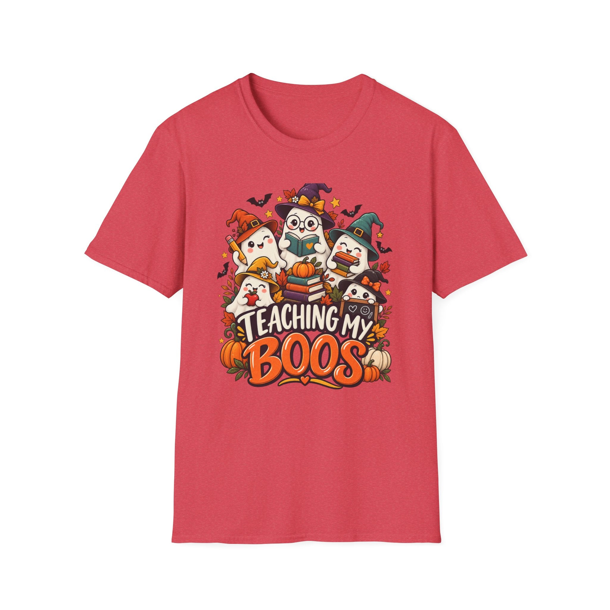 Halloween Teacher T-Shirt — "Teaching My Boos" Cute Ghosts & Pumpkins Tee