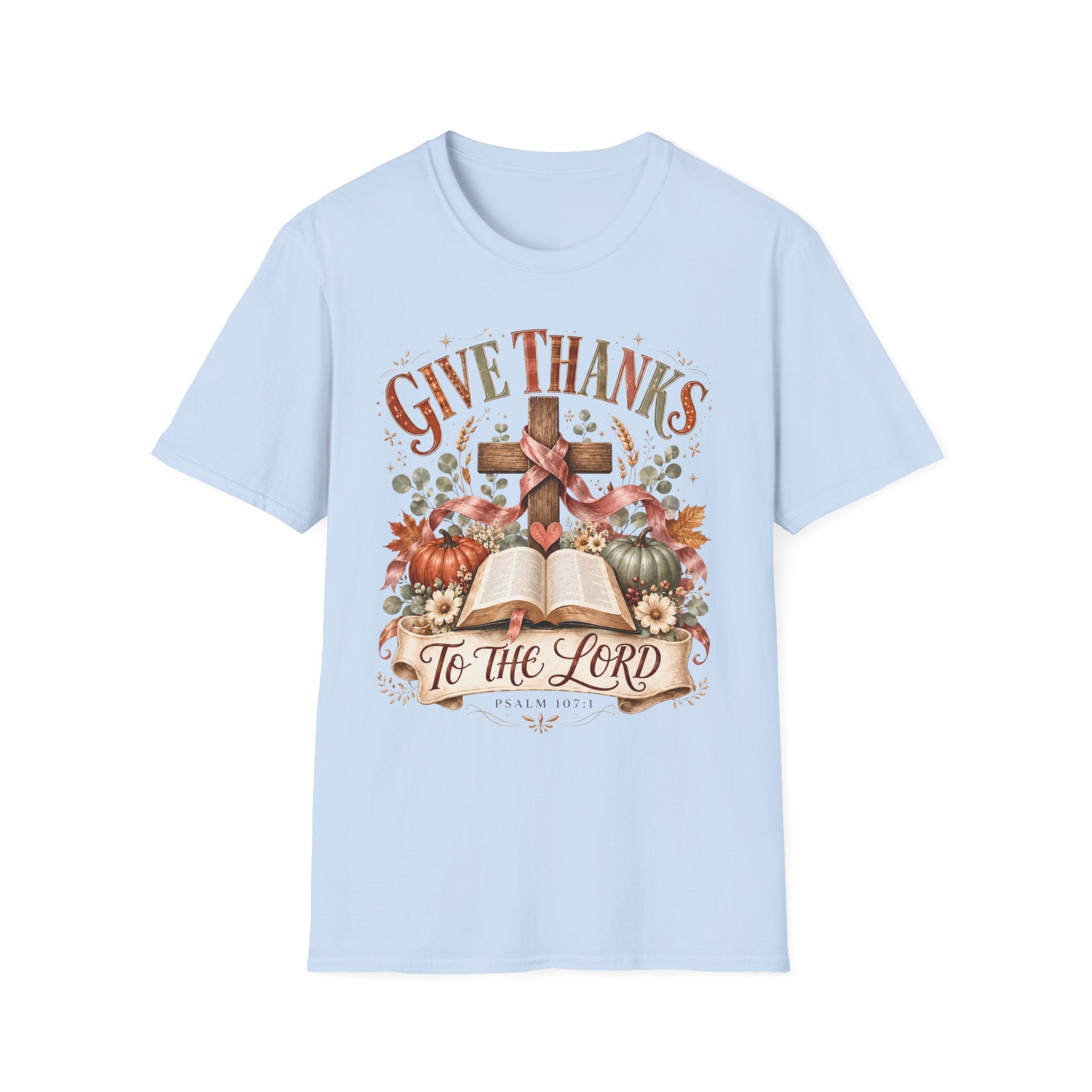 Give Thanks Christian T-Shirt — “Give Thanks to the Lord” Fall Faith Tee